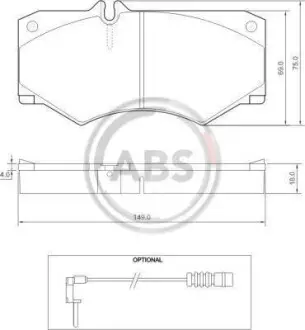 Гальмівні колодки пер. MB W463/ W460 88- A.B.S. 36490