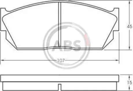 Гальмівні колодки перед. HONDA CIVIC III 1.2-1.5 83-87 A.B.S. 36495
