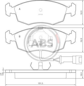 Гальмівні колодки пер. Ford Escort/Sierra 84-99 (ATE) A.B.S. 36519