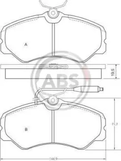 Гальмівні колодки пер. 405/J5/A3/C25/Ducato/AR Series 85-99 A.B.S. 36589