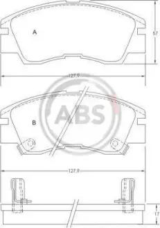 Тормозные колодки пер. Galloper/L200/L300/Lancer/Pajero (87-13) A.B.S. 36648