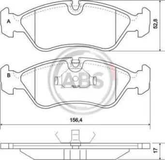 Тормозные колодки пер. Ланос/Нексия/Астра FG (94-08) A.B.S. 36667