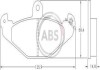 Тормозные колодки зад. Лагуна I 93-01 (brembo) (125,9x58,4x14,8) A.B.S. 36788 (фото 1)