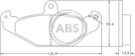 Гальмівні колодки зад. Laguna I 93-01 (brembo) (125,9x58,4x14,8) A.B.S. 36788