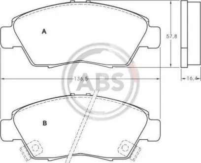 Тормозные колодки пер. Civic 89-12 A.B.S. 36831
