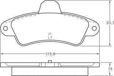 Тормозные колодки зад. Ford Mondeo 93-00 (Bendix) без датчика (115,8x53,7x15) A.B.S. 36844