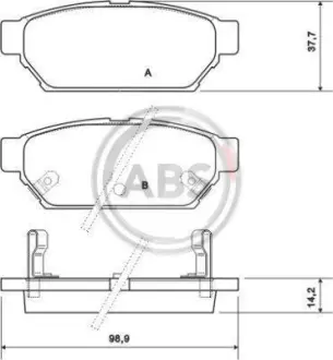 Тормозные колодки задние (15mm) Mitsubishi Carisma, Colt, Lancer 92- A.B.S. 36864