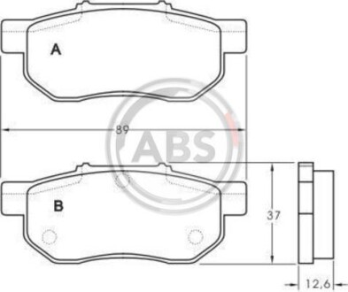 Тормозные колодки зад. Jazz/City/Fit/Civic/Ballade/CRX 92- A.B.S. 36870