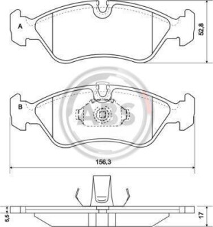 Гальмівні колодки пер. Astra F/Vecta B/Combo -05 (ATE) A.B.S. 36896