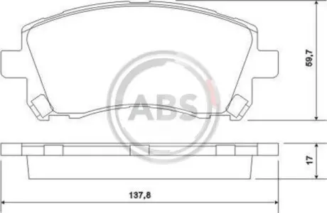 Гальмівні колодки пер. Subaru Forester/Outback 97-03/Impreza 92-/Legacy 89-03 A.B.S. 36972