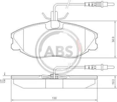 Гальмівні колодки перед. Peugeot 306/406/607 96- (TRW) A.B.S. 36977