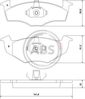 Тормозные колодки пер. Polo 95-01/Golf 91-99 (ATE) A.B.S. 37092