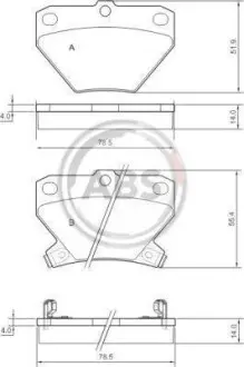 Тормозные колодки зад. Corolla/Prius/Yaris 99-09 A.B.S. 37136
