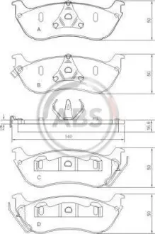 Гальмівні колодки зад. MB M-Class (W163) 98-05 (Bosch) A.B.S. 37148