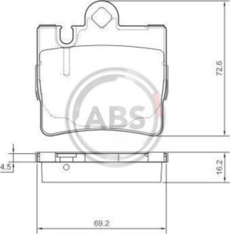 Тормозные колодки зад. MB W220/C215 98-(ATE) A.B.S. 37150