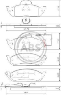 Тормозные колодки пер. MB M-Class (W163) 98-05 A.B.S. 37198