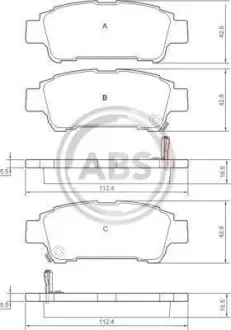 Тормозные колодки зад. Estima/Previa/Avensis 00-06 A.B.S. 37228