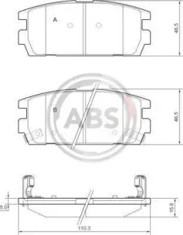Колодка гальм. диск. задн. (ABS) A.B.S. 37324