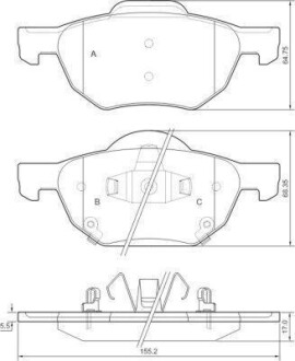 Тормозные колодки пер. Honda Accord 03-08/CR-V 01-06 (akebono) A.B.S. 37359