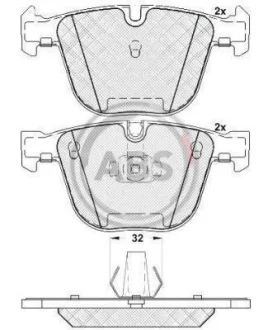 Колодка гальм. BMW 5/6/7/X5/X6 Serie задн. (ABS) A.B.S. 37371