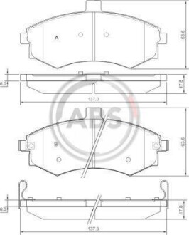 Гальмівні колодки пер. Matrix/Lavita/Elantra/Lantra/Coupe/Cerato 98-10 A.B.S. 37403