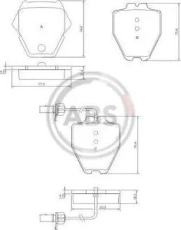 Тормозные колодки пер. VW Phaeton 02-07 (TRW) A.B.S. 37448