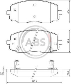 Гальмівні колодки пер. Kia Picanto/Hyundai i10 04- (mando) A.B.S. 37474