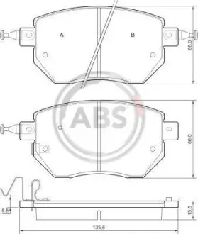 Тормозные колодки пер. Q60/QX50/Q70/Navara/Qashqai/Murano/Pathfinder 05- A.B.S. 37504