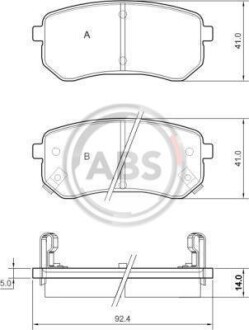 Тормозные колодки зад. Hyundai Accent/Kia Rio/Ceed 05- (mando) A.B.S. 37515