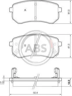 Гальмівні колодки зад. Hyundai Accent/Kia Rio/Ceed 05- (mando) A.B.S. 37515