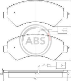 Колодка тормозов. CITROEN / PEUGEOT Jumper / Boxer передн. (выр-во ABS) A.B.S. 37576