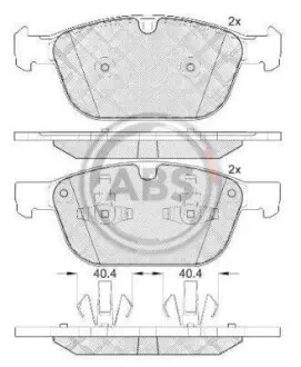 Тормозные колодки пер. XC60/XC90 02-2.0-4.4 A.B.S. 37750