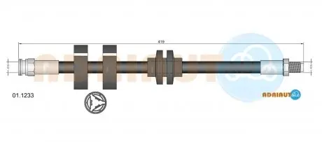 Шланг передний тормозной ALFA ROMEO 156 97-05. 147 (937) 01-10 ADRIAUTO 01.1233