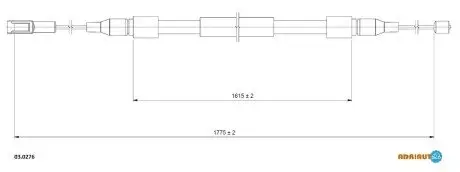 Трос гальм. задн. лів. AUDI A8 -02 ADRIAUTO 03.0276