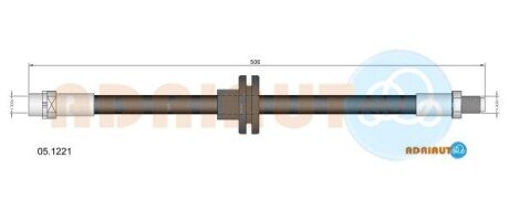 BMW шланг гальмівний перед. X5 (E53) (510mm) ADRIAUTO 05.1221