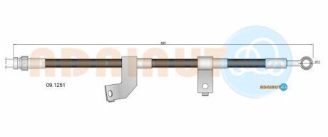 KIA гальмівний шланг передн.прав.Carnival 06- ADRIAUTO 09.1251