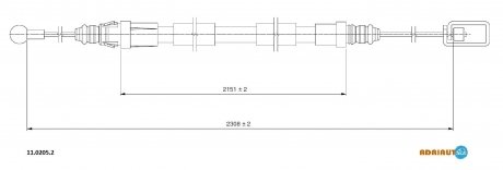 Трос зупиночних гальм ADRIAUTO 1102052 (фото 1)