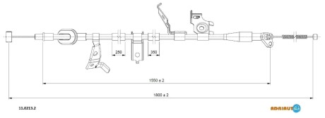 SUZUKI трос ручного гальма лів.SX4 06- ADRIAUTO 11.0213.2