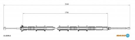 Трос гальма стоянки задній правий FIAT DOBLO 00-09 ADRIAUTO 1102392