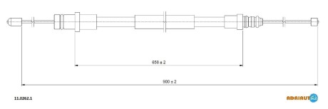FIAT трос ручного гальма Scudo,Jumpy,Expert 1.9/2.0D ADRIAUTO 11.0262.1