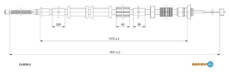 FIAT трос ручн.гальма лів.Punto 05- ADRIAUTO 11.0295.1