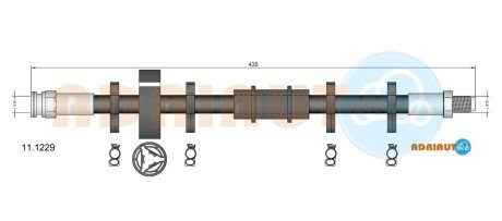 FIAT гальмівний шланг передній RITMO,UNO 83-85 ADRIAUTO 11.1229