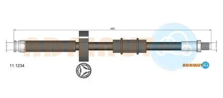 Фото fiat гальмівний шланг передній (короткий) ducato 94- ADRIAUTO 11.1234 FIAT гальмівний шланг передній (короткий) Ducato 94- ADRIAUTO 11.1234