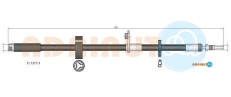 CITROEN шланг гальм. передн. Jumpy 07- ADRIAUTO 11.1273.1