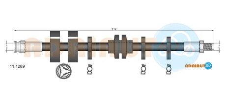 FIAT шланг гальмівний передн.Brava,Bravo -01 ADRIAUTO 11.1289