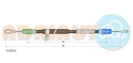 FORD Трос стоянокового гальма праворуч TOURNEO CUSTOM V362 Автобус (F3) 2.0 довга база 15-, TRANSIT CUSTOM V362 Автобус (F3) 2.0 довга база 15- ADRIAUTO 13.0225.2