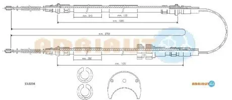FORD трос ручного гальма Fiesta 86- ADRIAUTO 13.0234