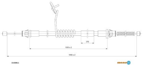 FORD трос ручного гальма Transit лів. 07- ADRIAUTO 13.0266.1