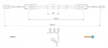 Трос остановочных тормозов ADRIAUTO 1302721