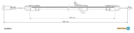 DB трос ручного гальма 1805/306mm Sprinter 06- ADRIAUTO 27.0259.1